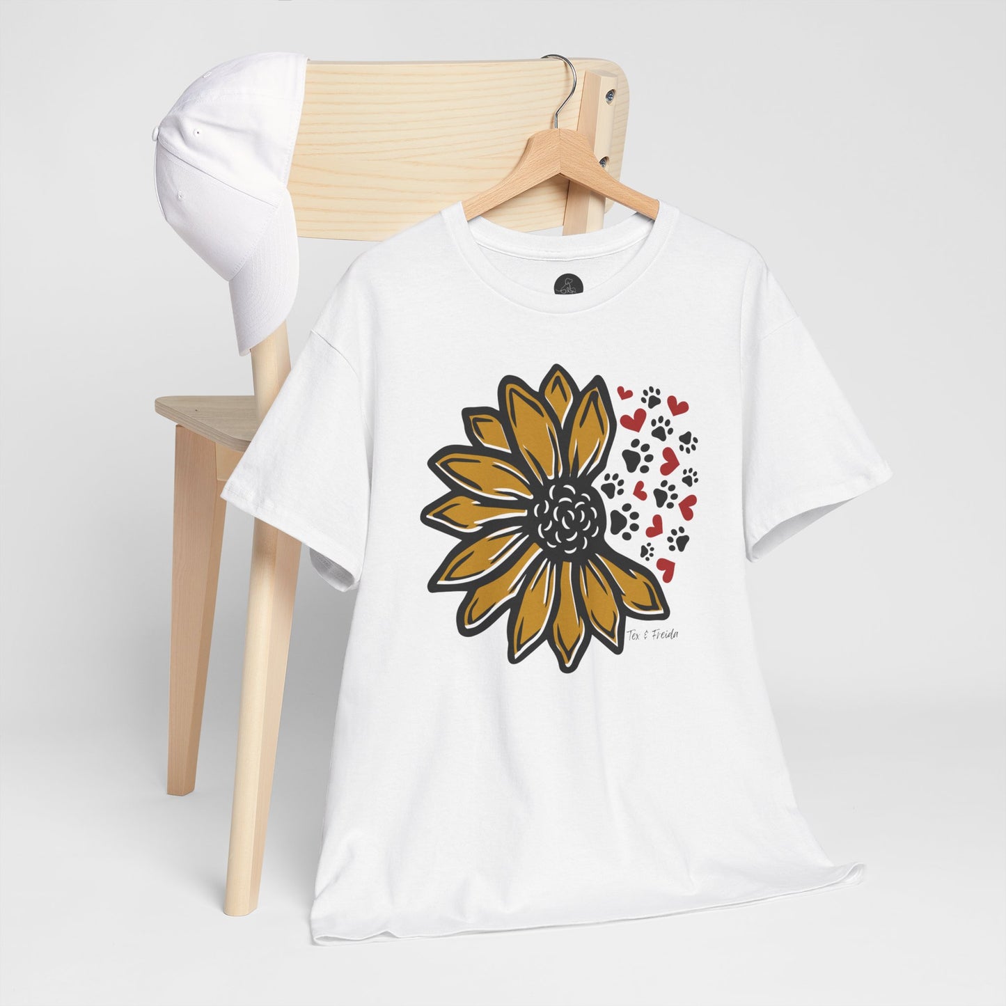 T Shirt - Unisex - Sunflower and Paws