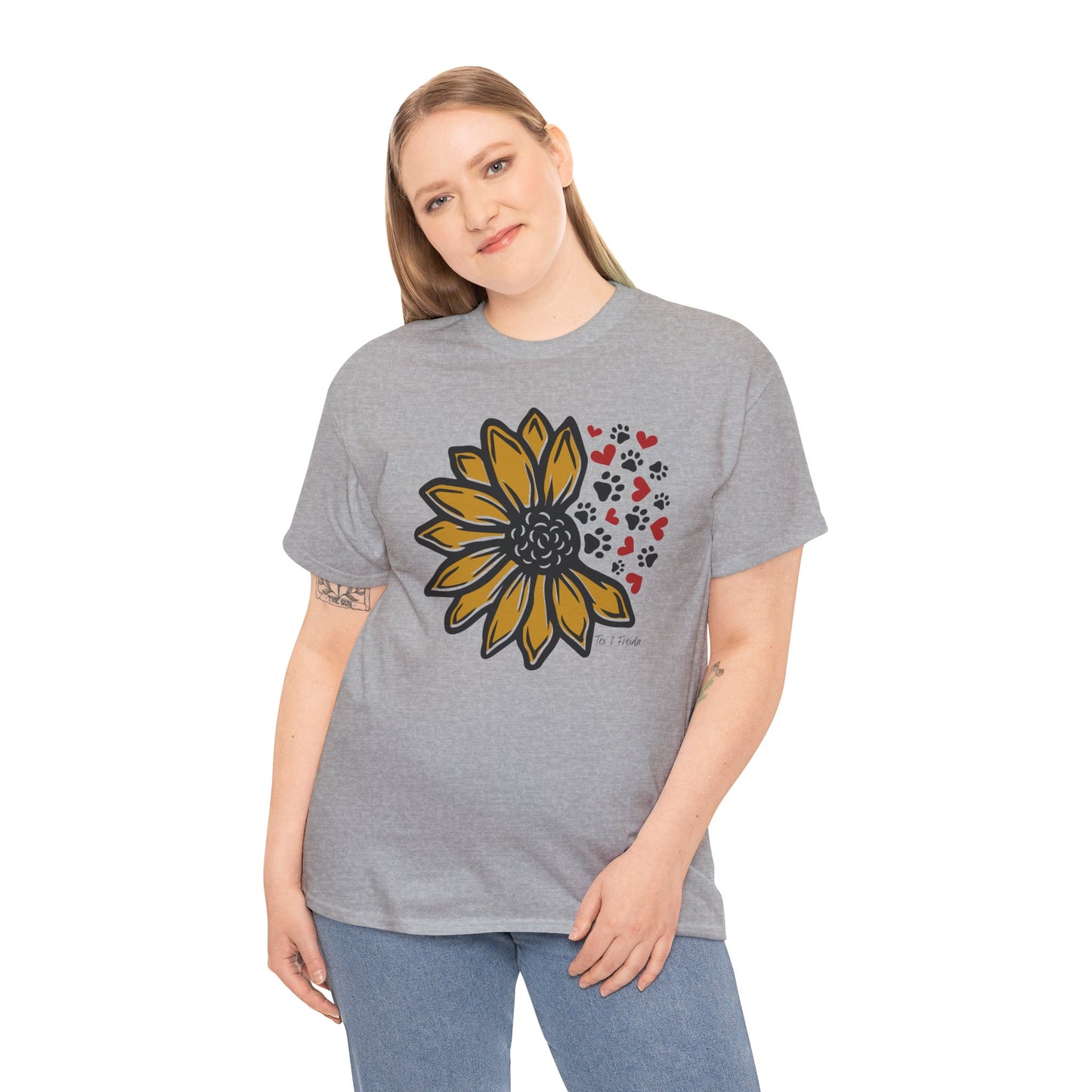 T Shirt - Unisex - Sunflower and Paws