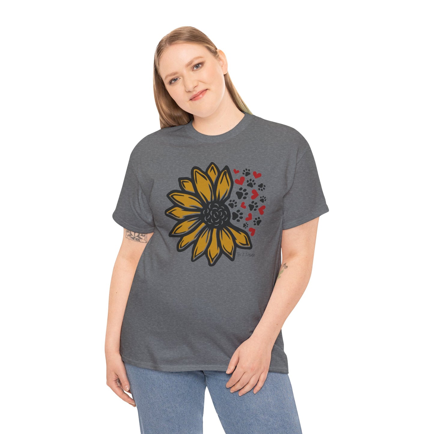 T Shirt - Unisex - Sunflower and Paws