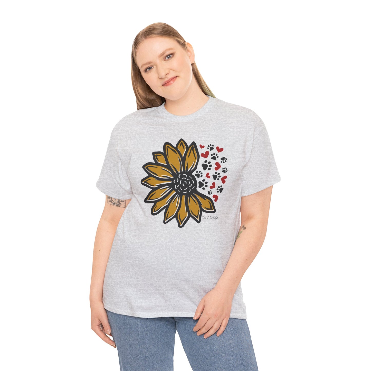 T Shirt - Unisex - Sunflower and Paws