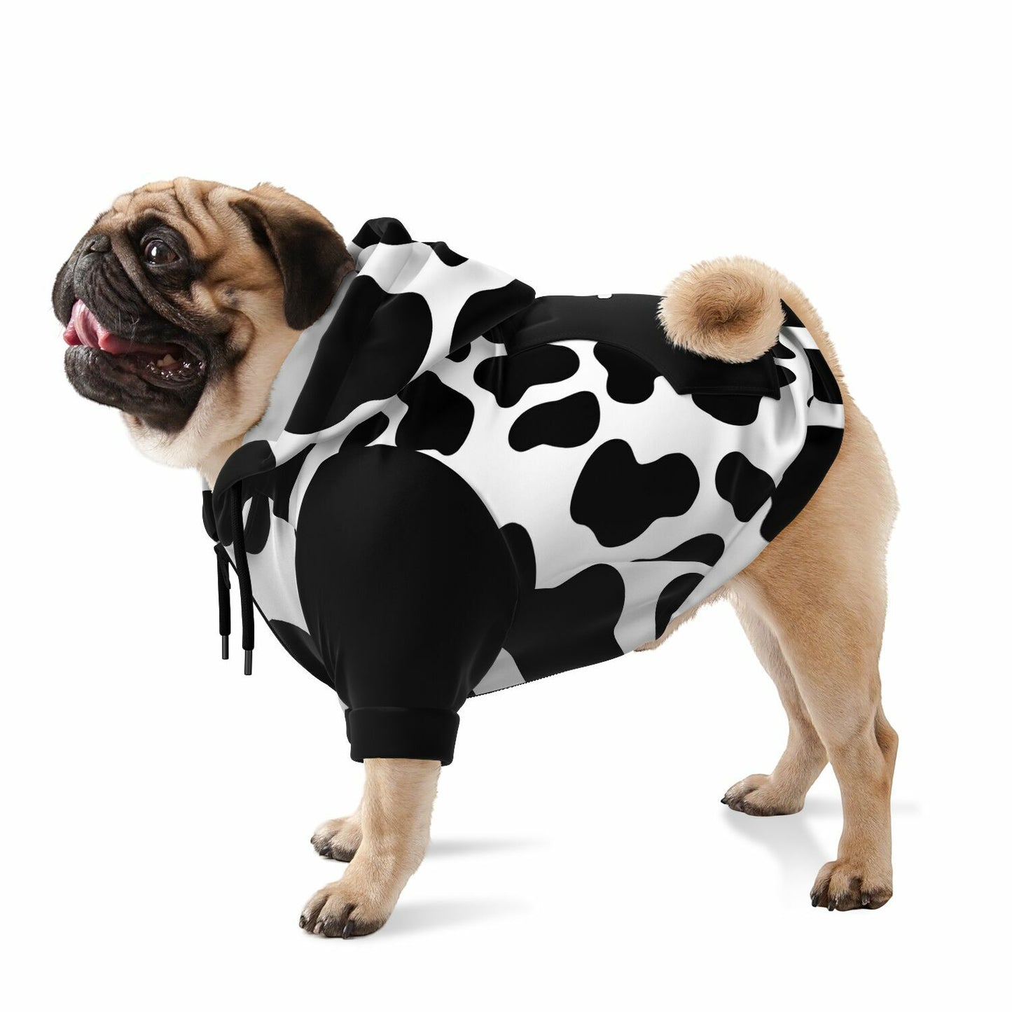 Personalised COW PRINT Dog Zip-Up Hoodie - AOP