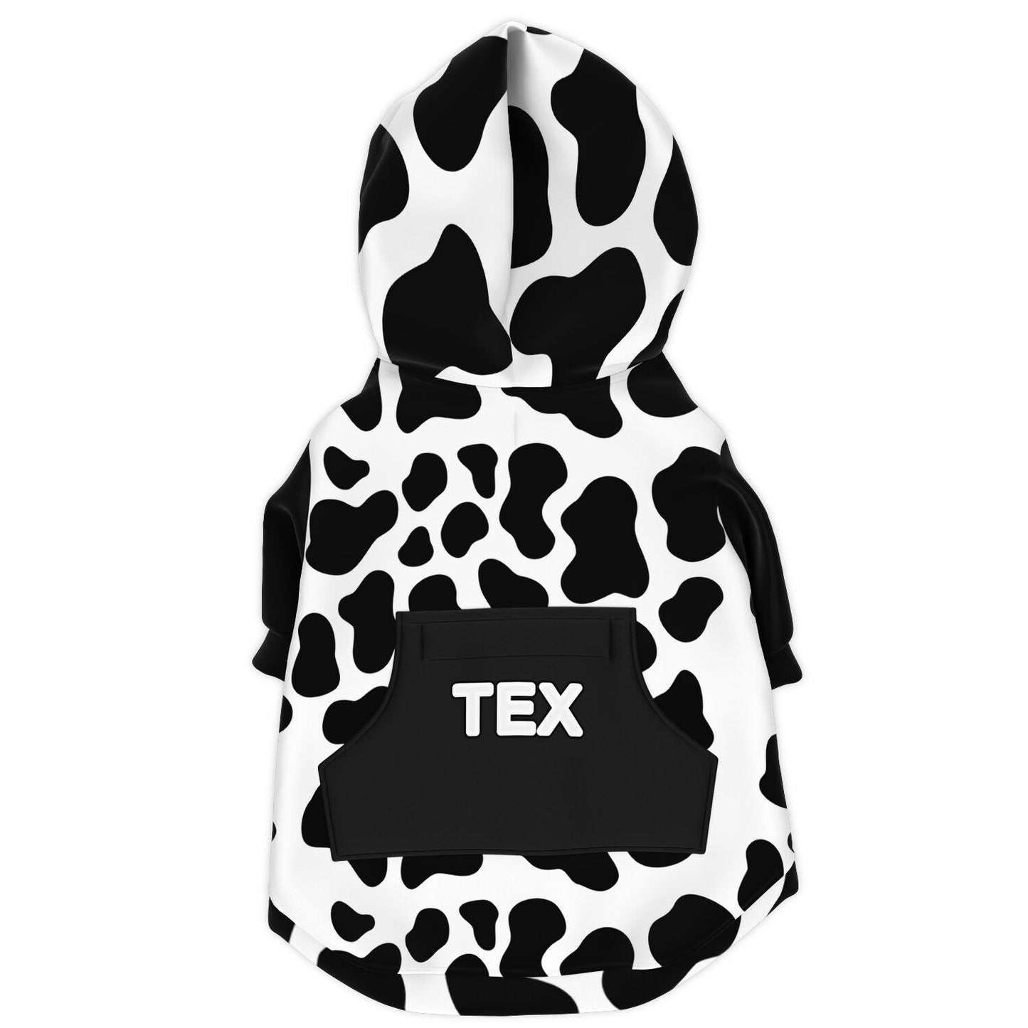 Personalised COW PRINT Dog Zip-Up Hoodie - AOP