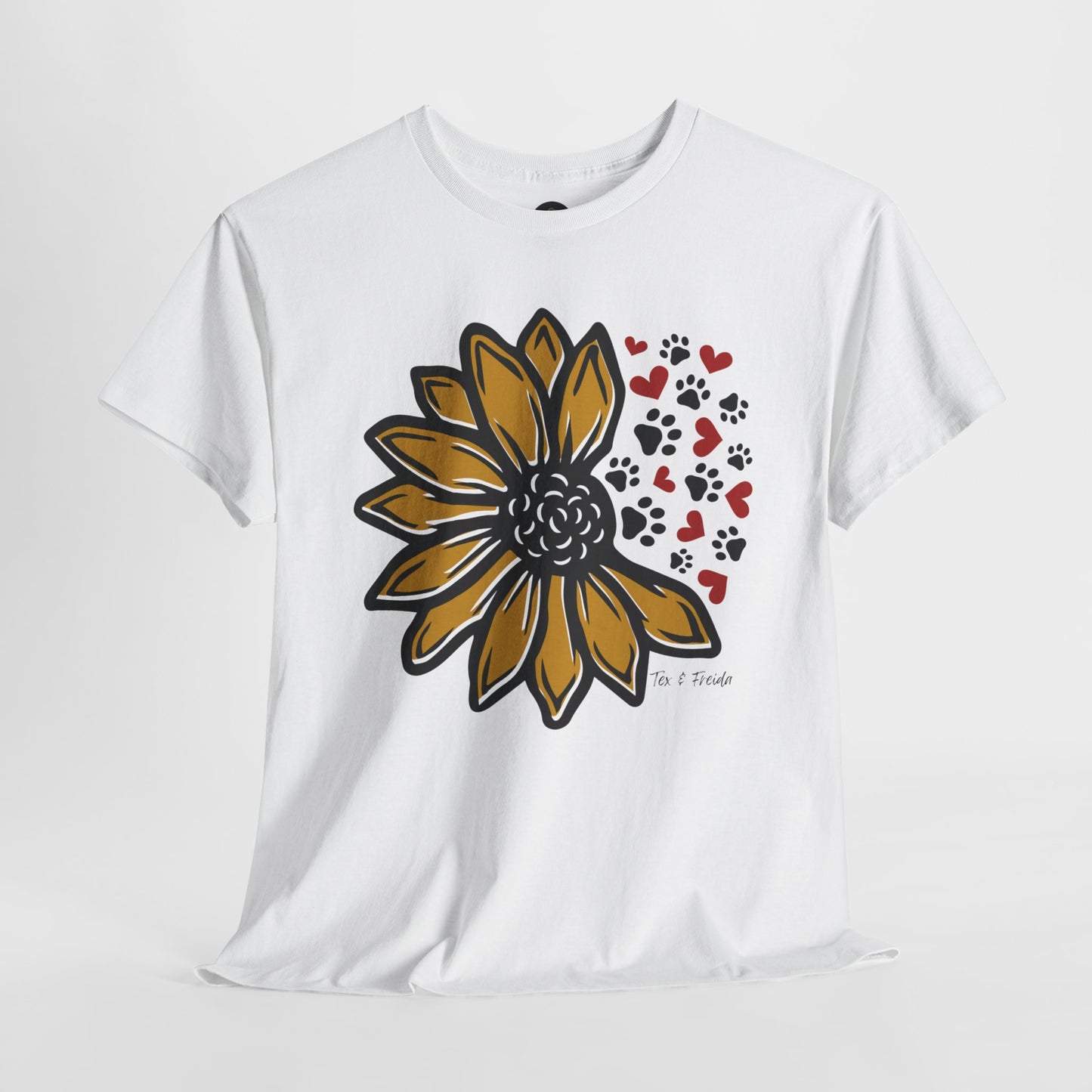 T Shirt - Unisex - Sunflower and Paws