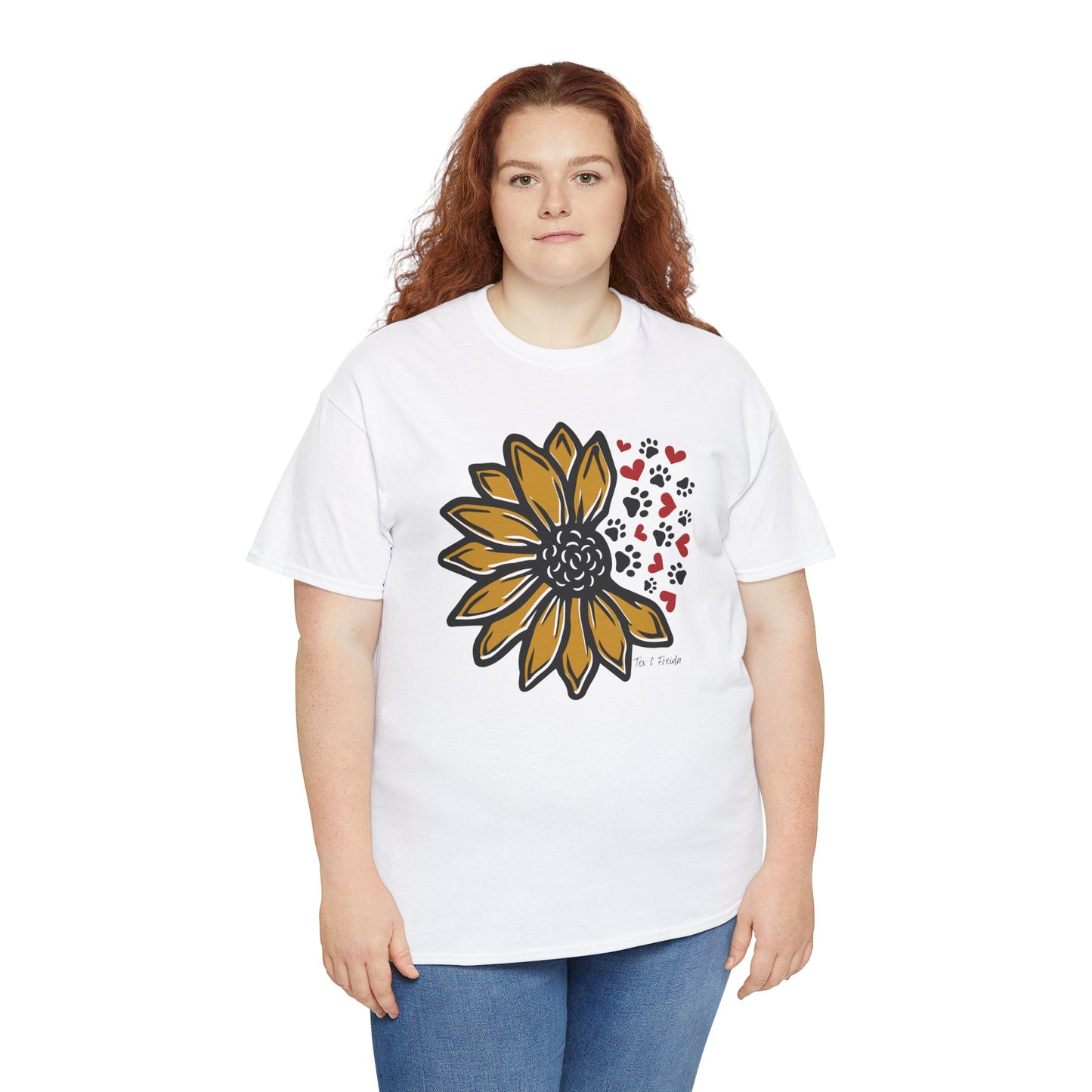 T Shirt - Unisex - Sunflower and Paws