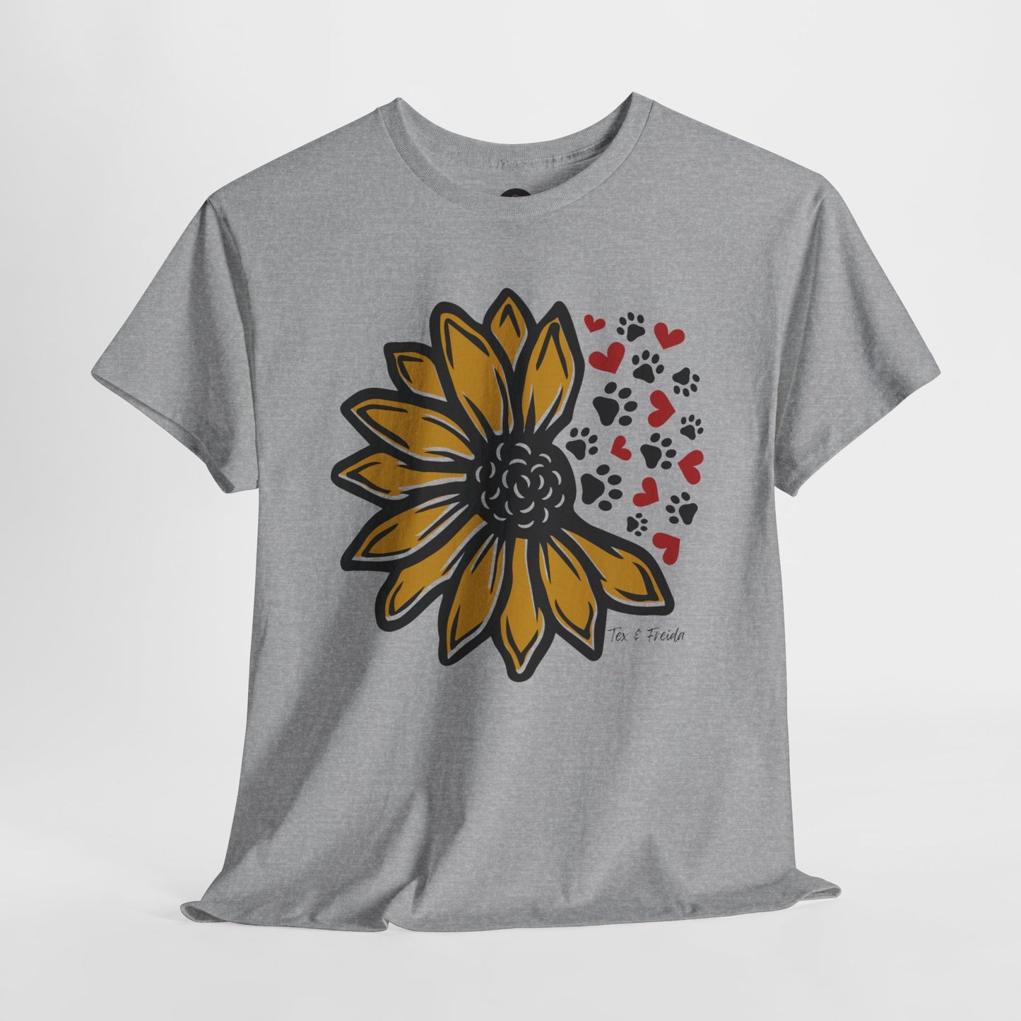 T Shirt - Unisex - Sunflower and Paws