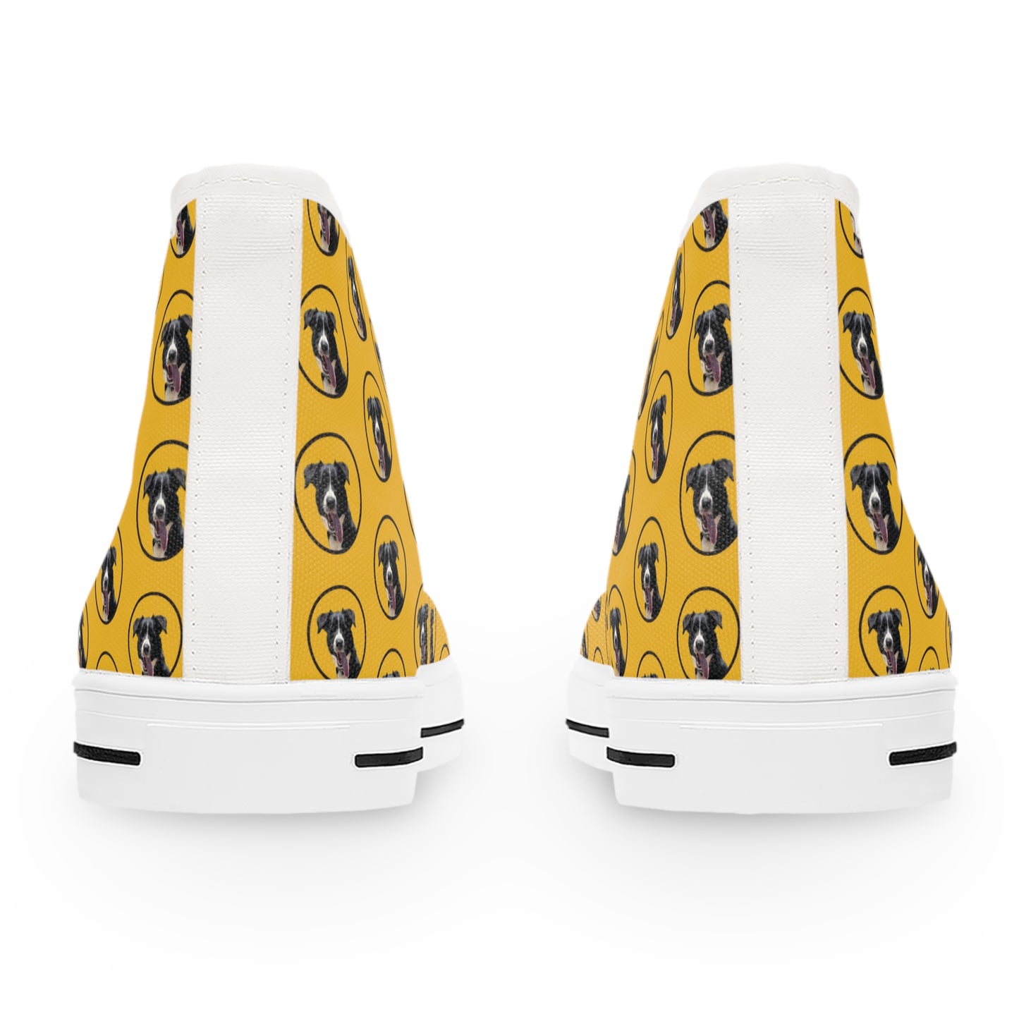 Womens Hi Top Canvas Sneakers personalised with your pets image.