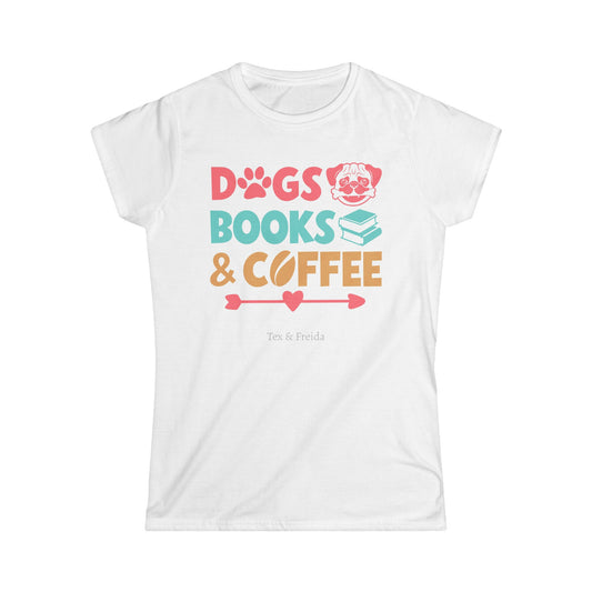 T Shirt - Dogs Books and Coffee