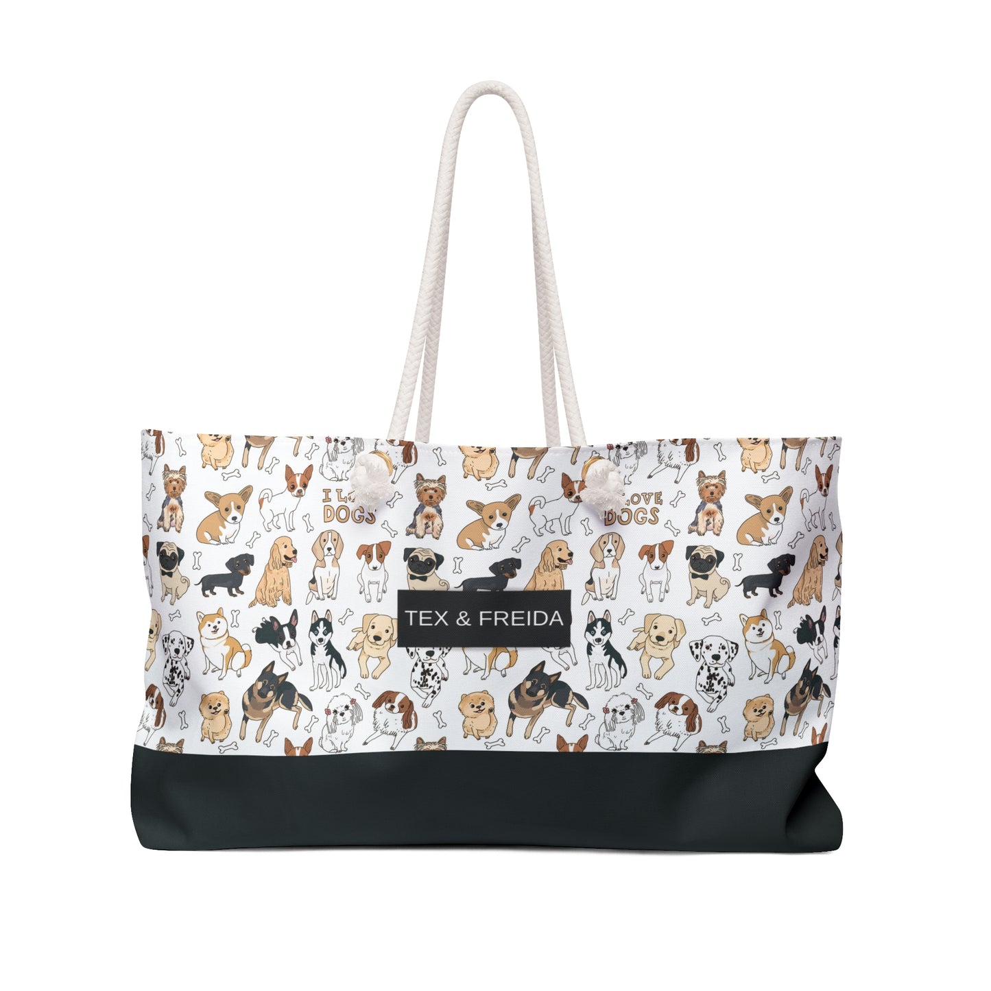 Weekender Bag - AOP - I Love Dogs