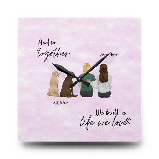 Personalised 'And so together we built a life with love' Acrylic Wall Clock