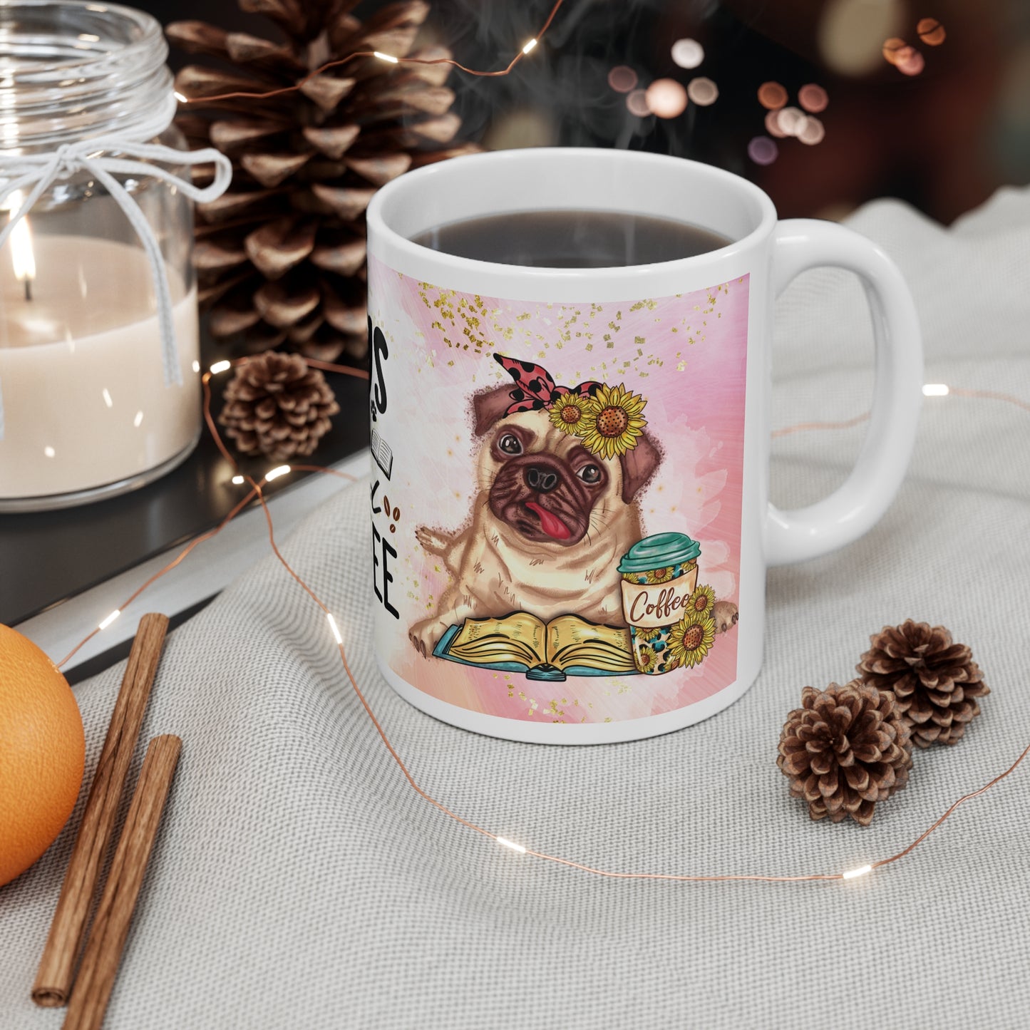 Coffee Mug - Dogs Books and Coffee