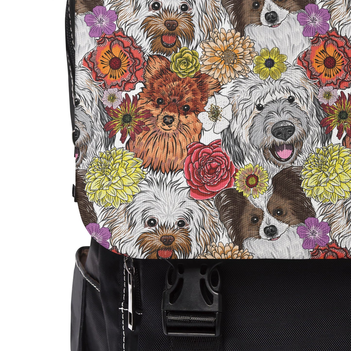 Backpack - Floral Dogs