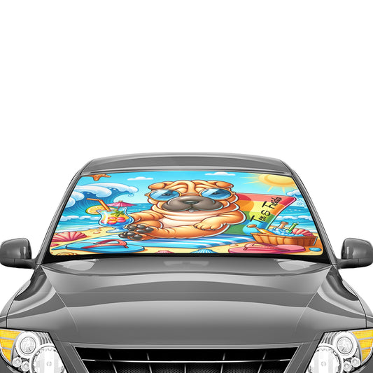 Car Sun Shade - Umbrella - SharPei  58"x29"