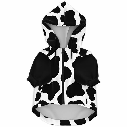 Personalised COW PRINT Dog Zip-Up Hoodie - AOP