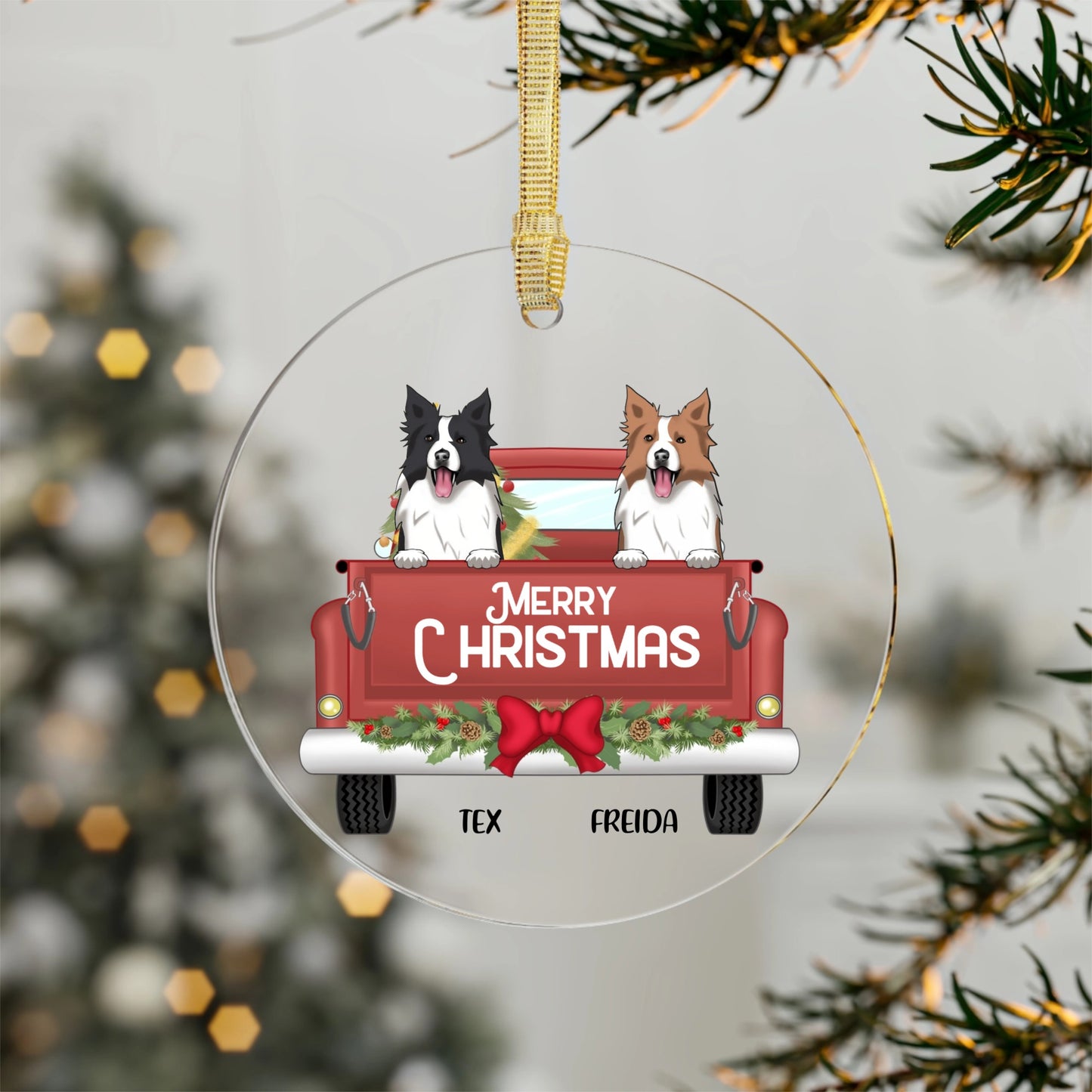 Personalised Pet and Ute Christmas Acrylic Ornaments